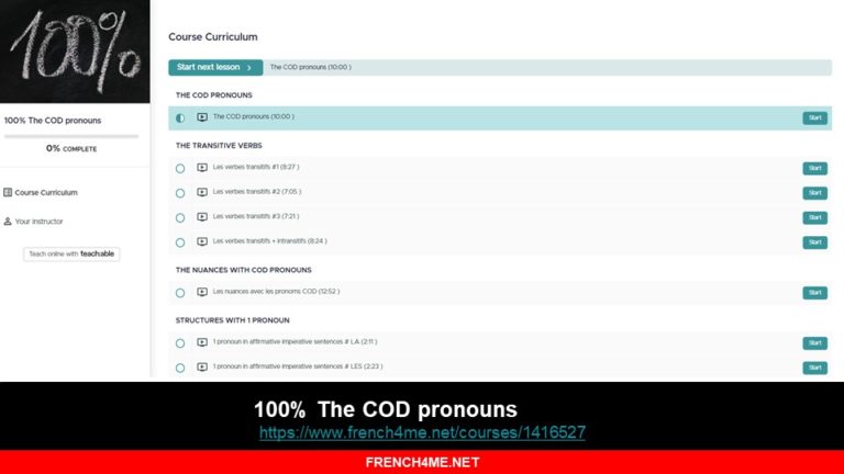 French video course: 100% The COD pronouns – French4me.news