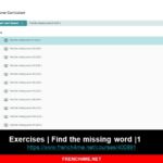 French video course: Exercises | Find the missing word |1